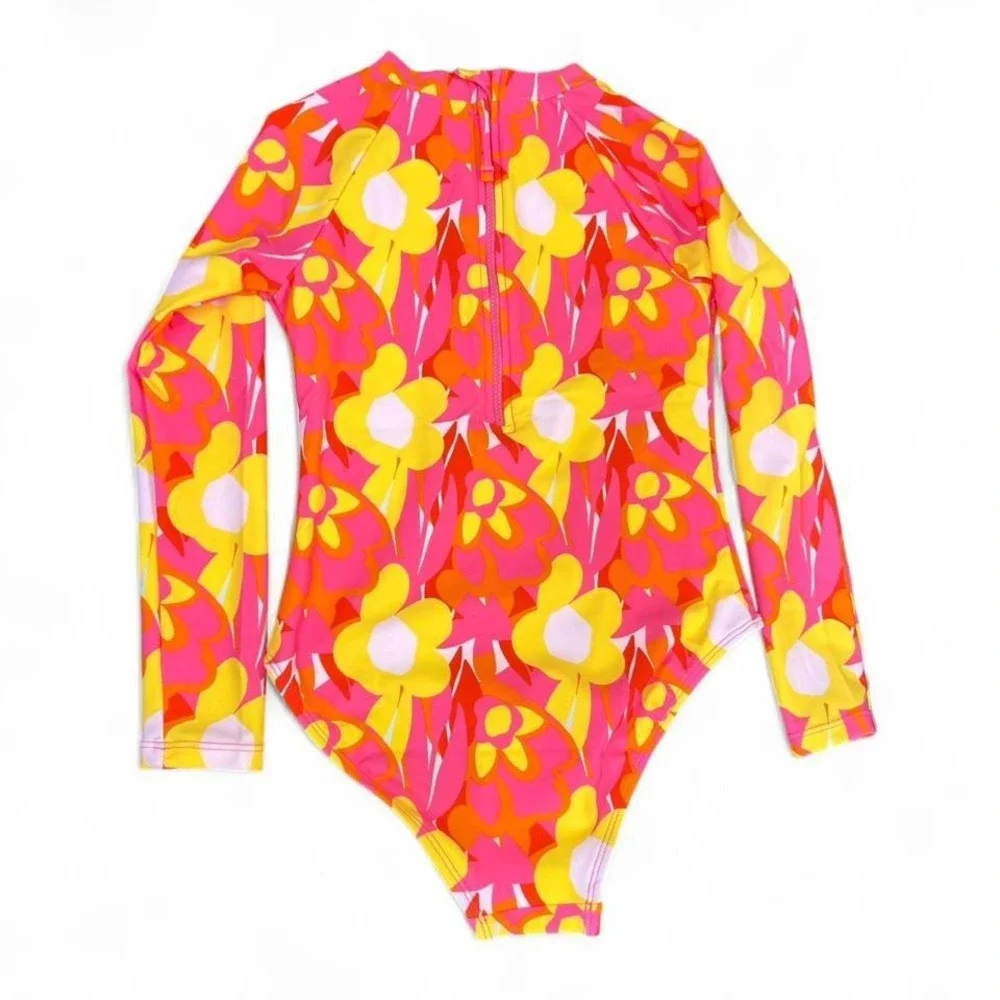 Snapper‎ Rock Pop of Sunshine Long Sleeve Surf Suit Girls 7-8 Years UPF 50+